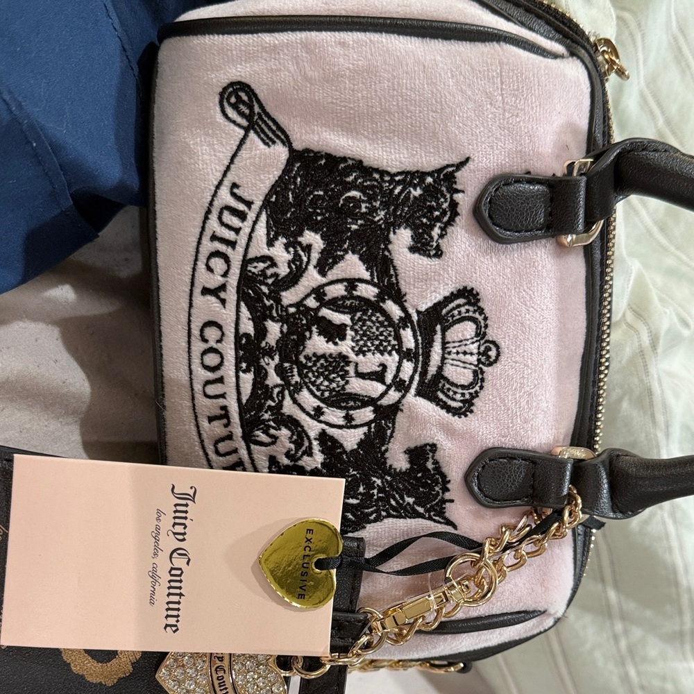 Juicy Couture Pink and Black Satchel